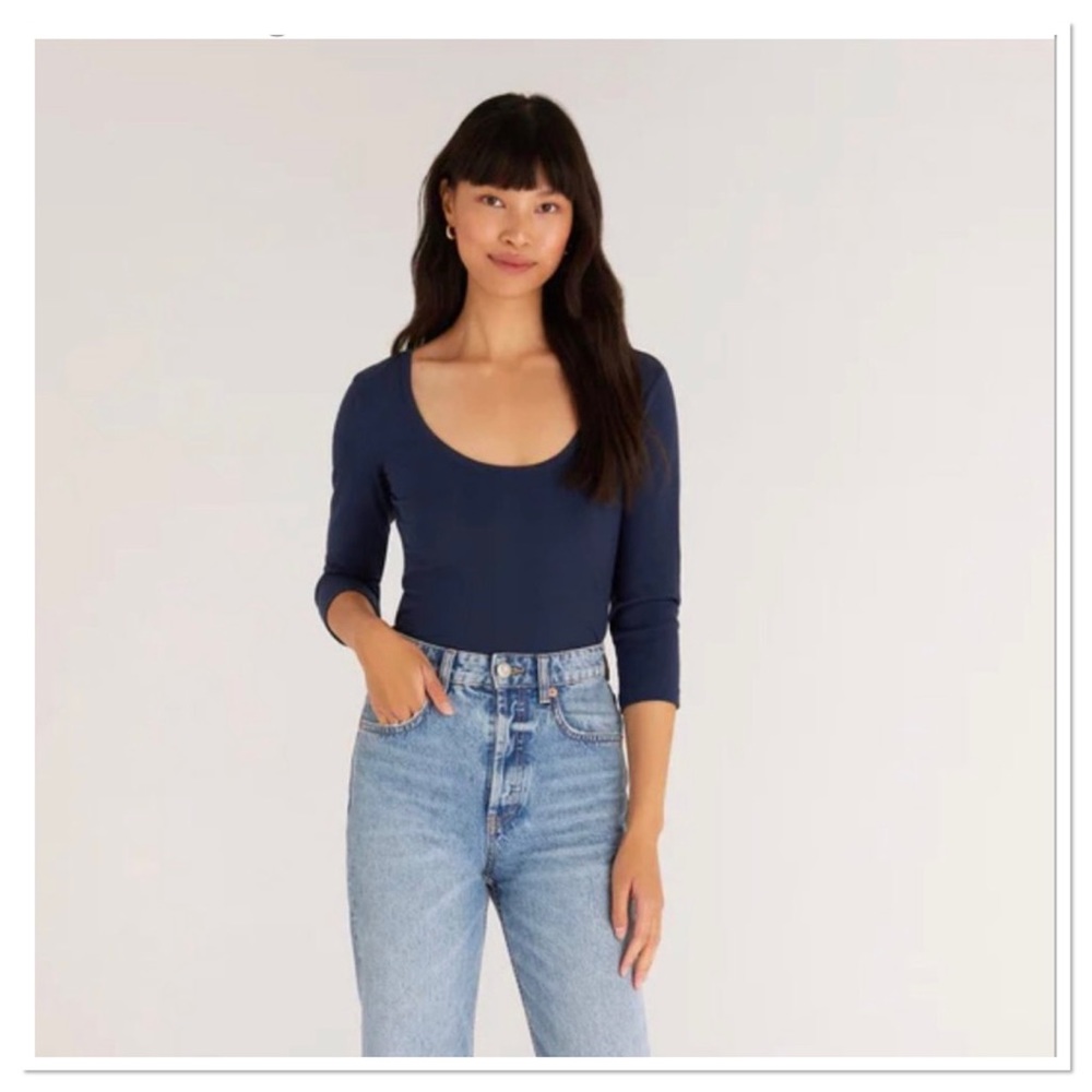 Z Supply Women’s Jayda Rib 3/4 Sleeve Top Shirt Size S